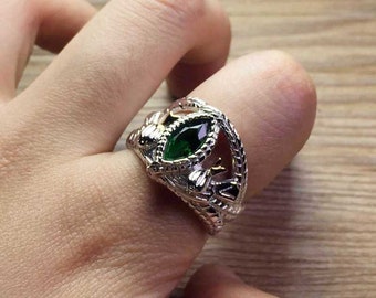 Multi Grün Jade Tibetische Silber Lord Von Ringe Aragorn's Ring,Junge Geburtstag 