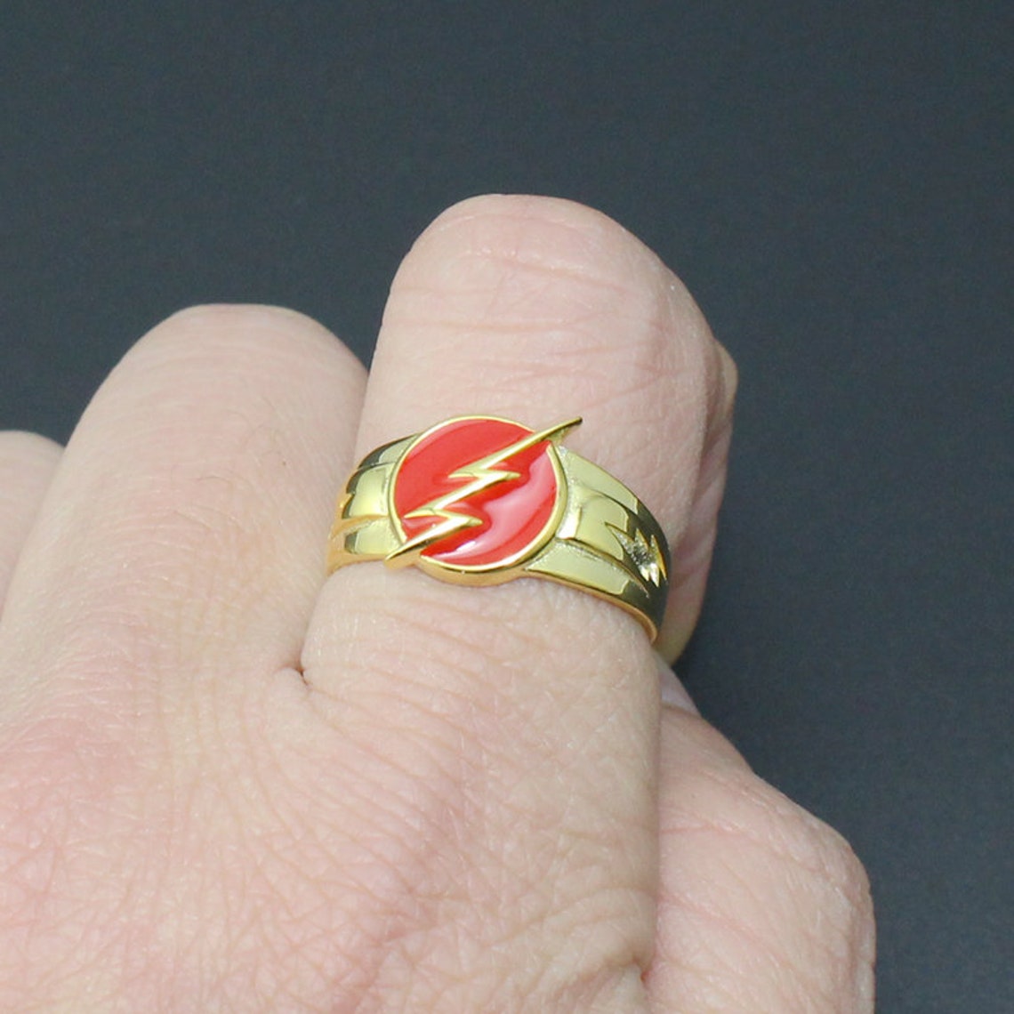 Superhero Ring the Flash Ring Sterling Silver Ring Avengers Etsy
