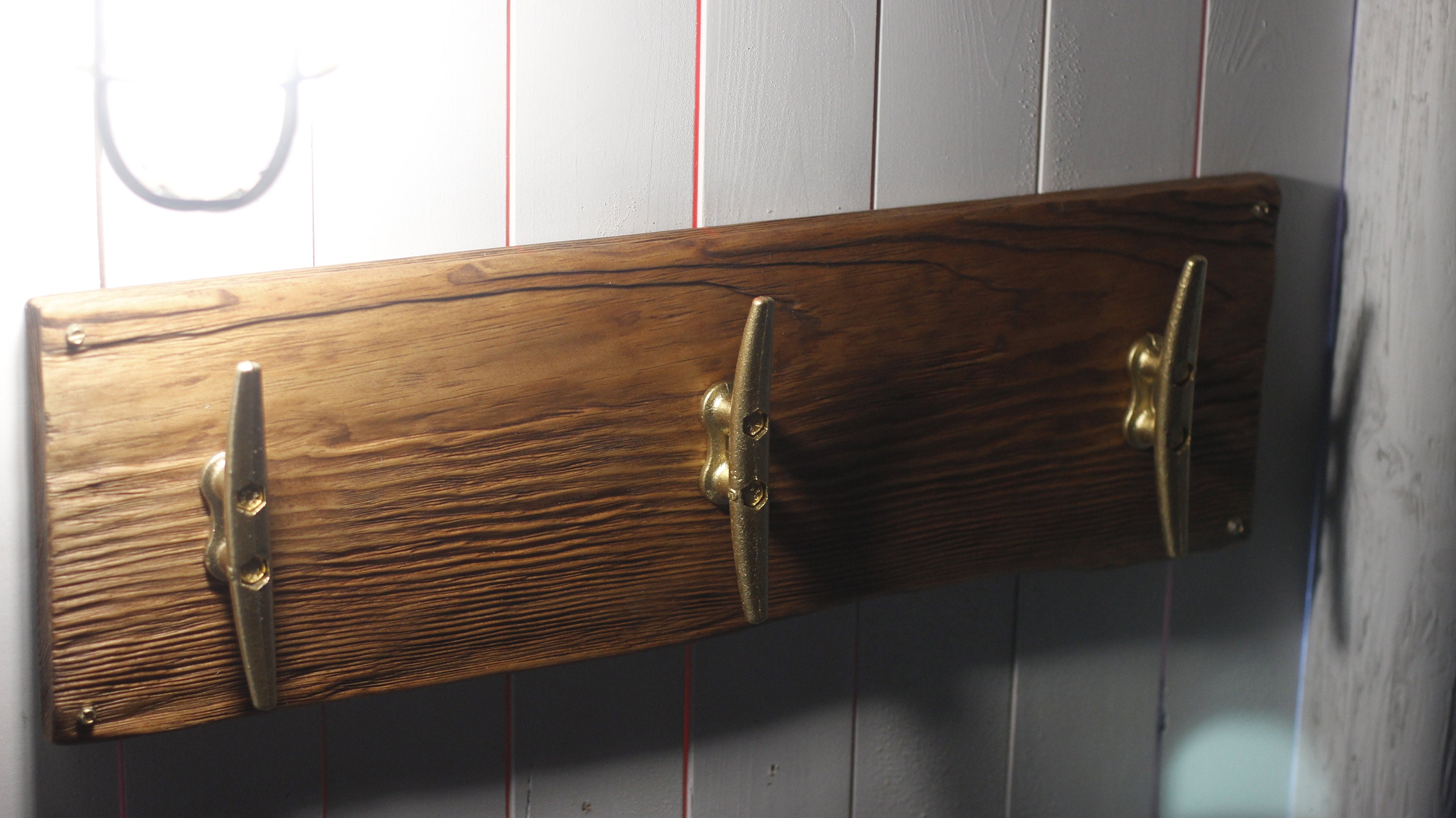 Dock Cleat Rack / Nautical Coat Rack / Wood Wall Hanger / Etsy