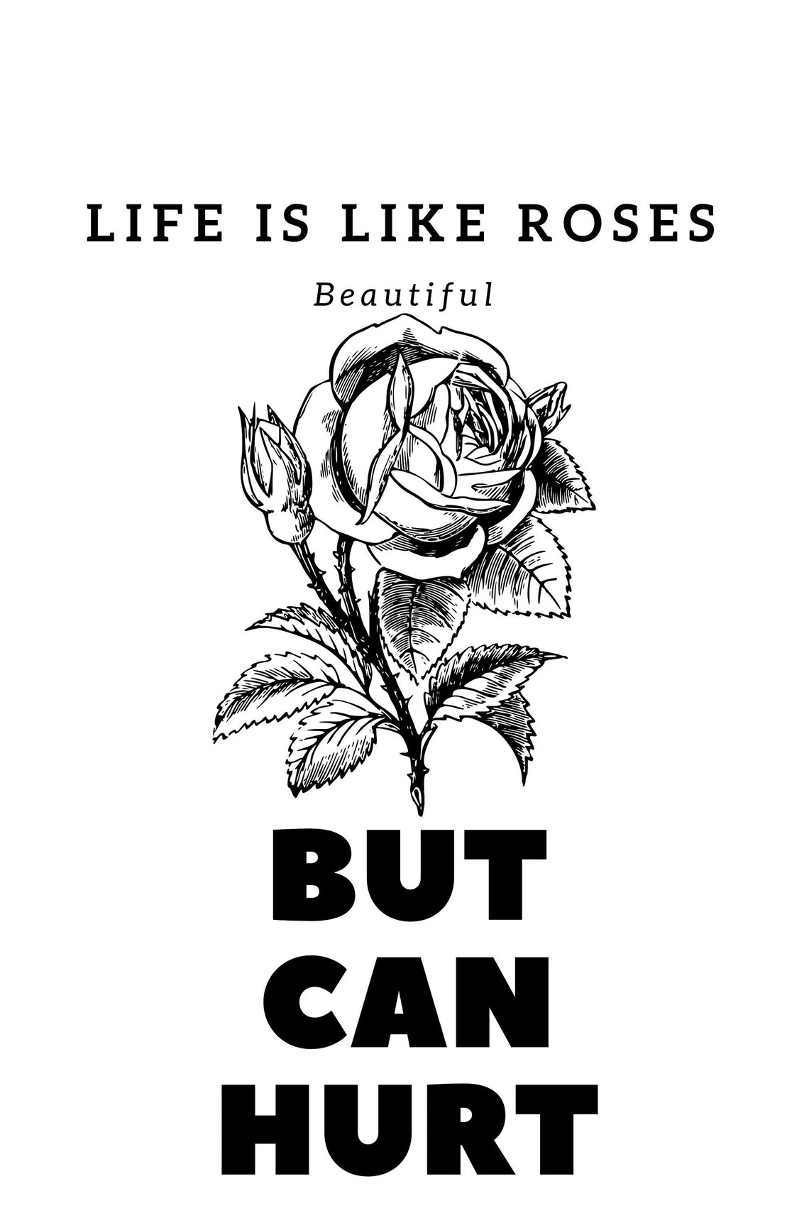 Rose wall art Printable with saying Life is like Roses Etsy España