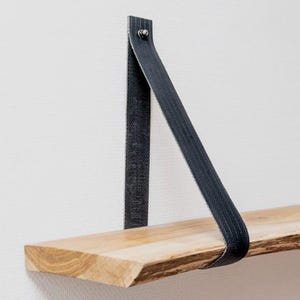 Staffe per mensole realizzate con manichette antincendio riciclate – Set da 2 – Supporti per mensole in stile industriale – Staffe per mensole a parete uniche – Ferramenta realizzata con manichette antincendio riciclate