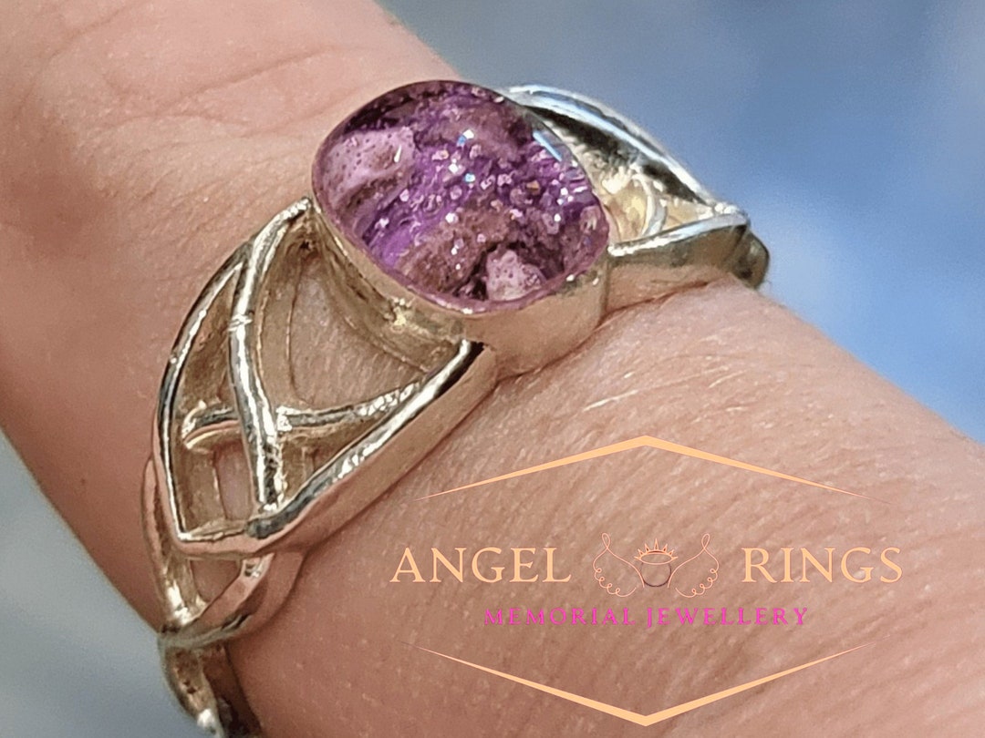 Cremation Ashes Ring: Sterling Silver Celtic Cabochon Memorial Jewelry ...
