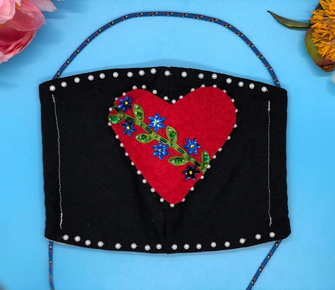 Spread love hand embroidered heart  embellished flowers  etsy Spread love hand embroidered heart  embellished flowers  etsy