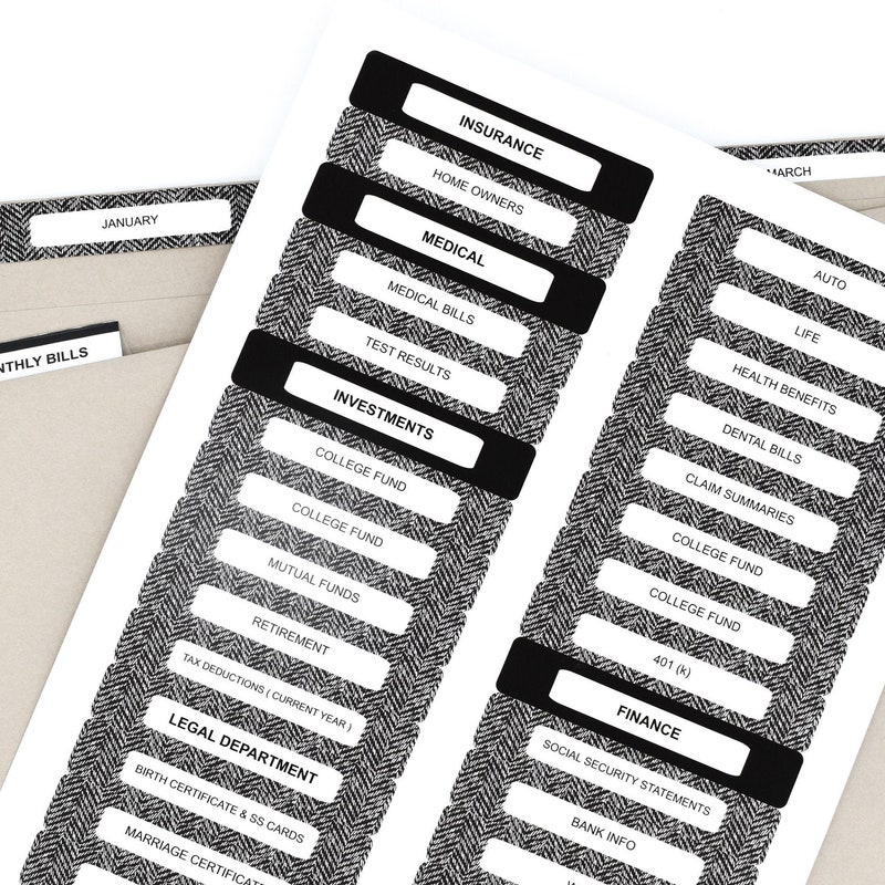 File Cabinet Labels - Etsy