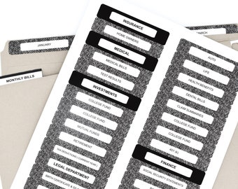 Filing Cabinet Labels | Printable | Filing Cabinet Categories | Decorative Labels | File Folder | Organizing | Labels | Filing Cabinet