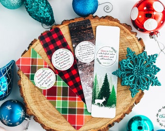 Christmas Bookmarks| Stocking Gifts | Bible Verses | Laminated | Scripture | Winter | Gift | NIV