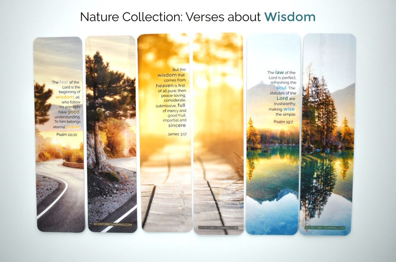 Nature Bookmark Collections Set of 3 Bookmarks Bible Verses Laminated Scripture Father's Day