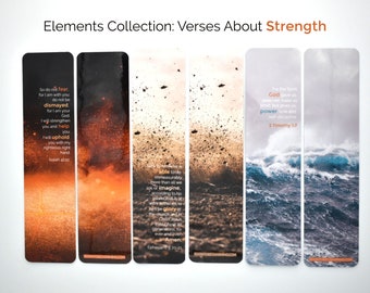 Elements Bookmark Collections| Set of 3 Bookmarks| Bible Verses | Laminated | Scripture | Father's Day | Gift | NIV | ESV | NKJV| Strength