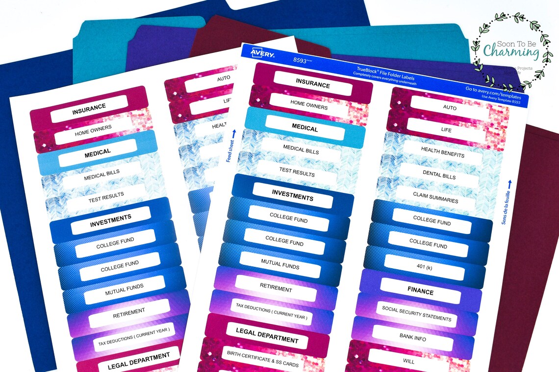 Filing Cabinet Labels | Printable | Filing Cabinet Categories ...