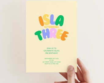 Faire-part d'anniversaire modifiable pour enfants