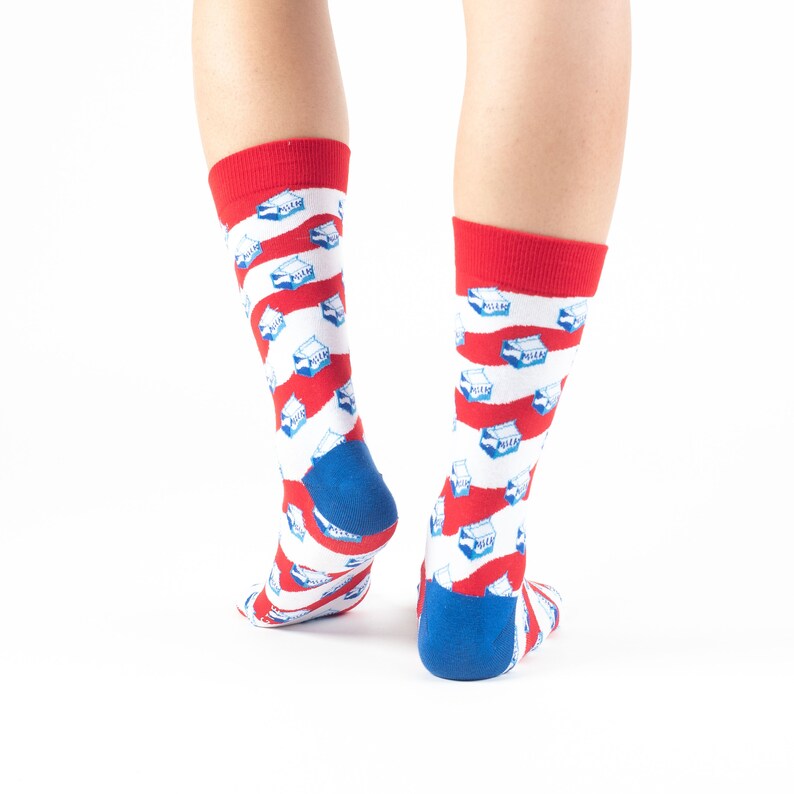 Milk Socks Combed Cotton Socks Food Socks Gift Ideas Etsy