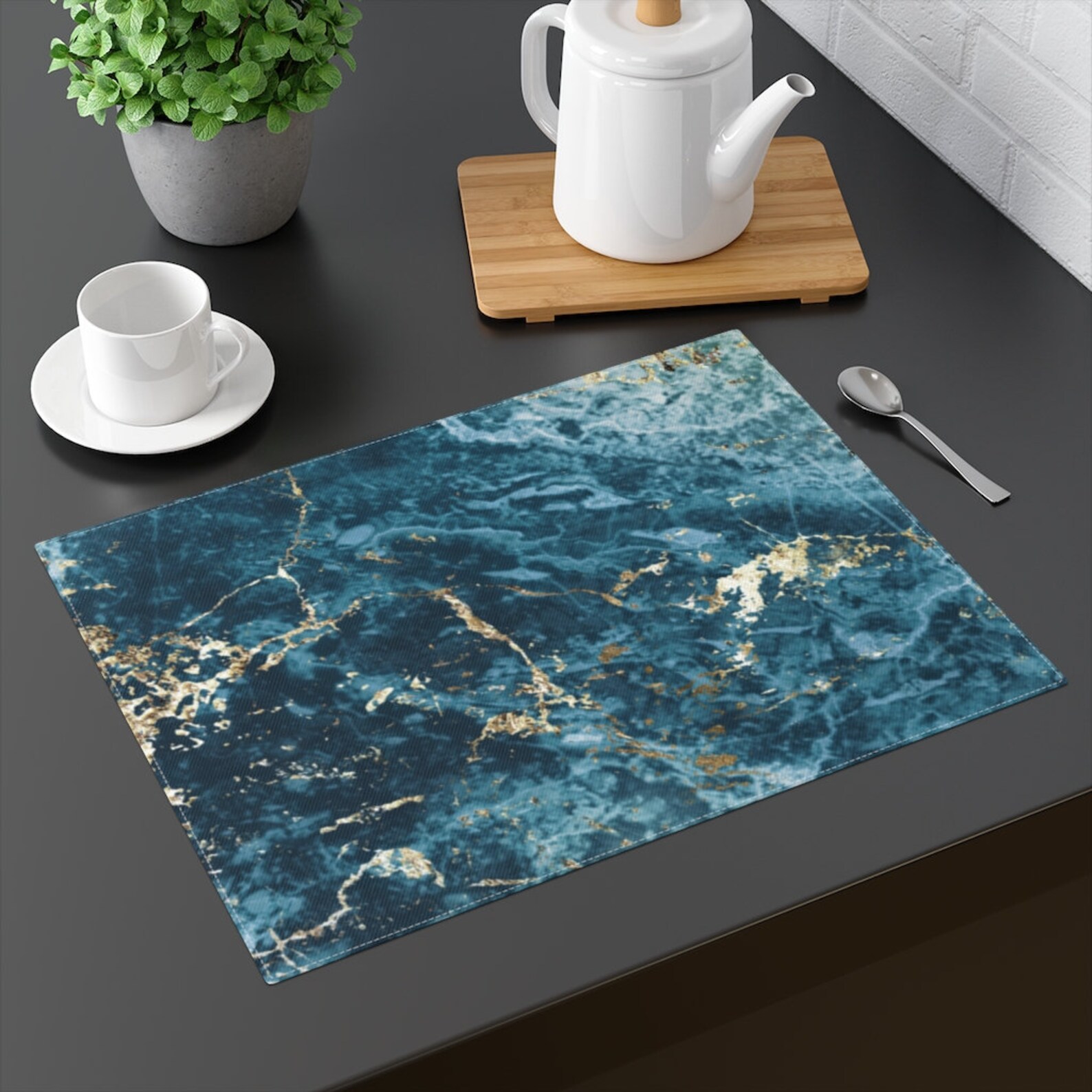 MARBLE PLACEMAT Aqua Quartz Marble Placemat 18 x Etsy