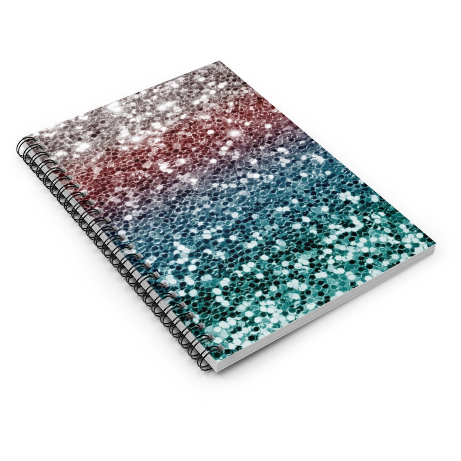 GLITTER SPIRAL NOTEBOOK Aqua Glitter Notebook Colorful Etsy