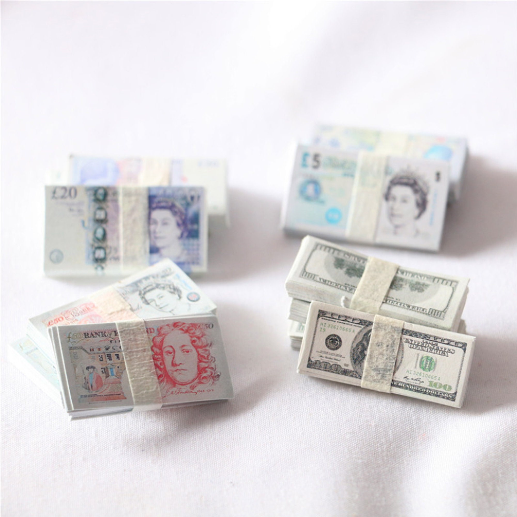 Doll Mini Banknotes Mini USD and GBP Doll's Paper Money | Etsy