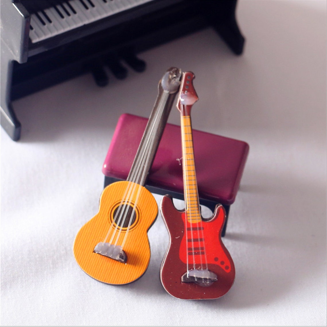 Wooden Miniature Guitar Doll Electric Guitar Classical Etsy