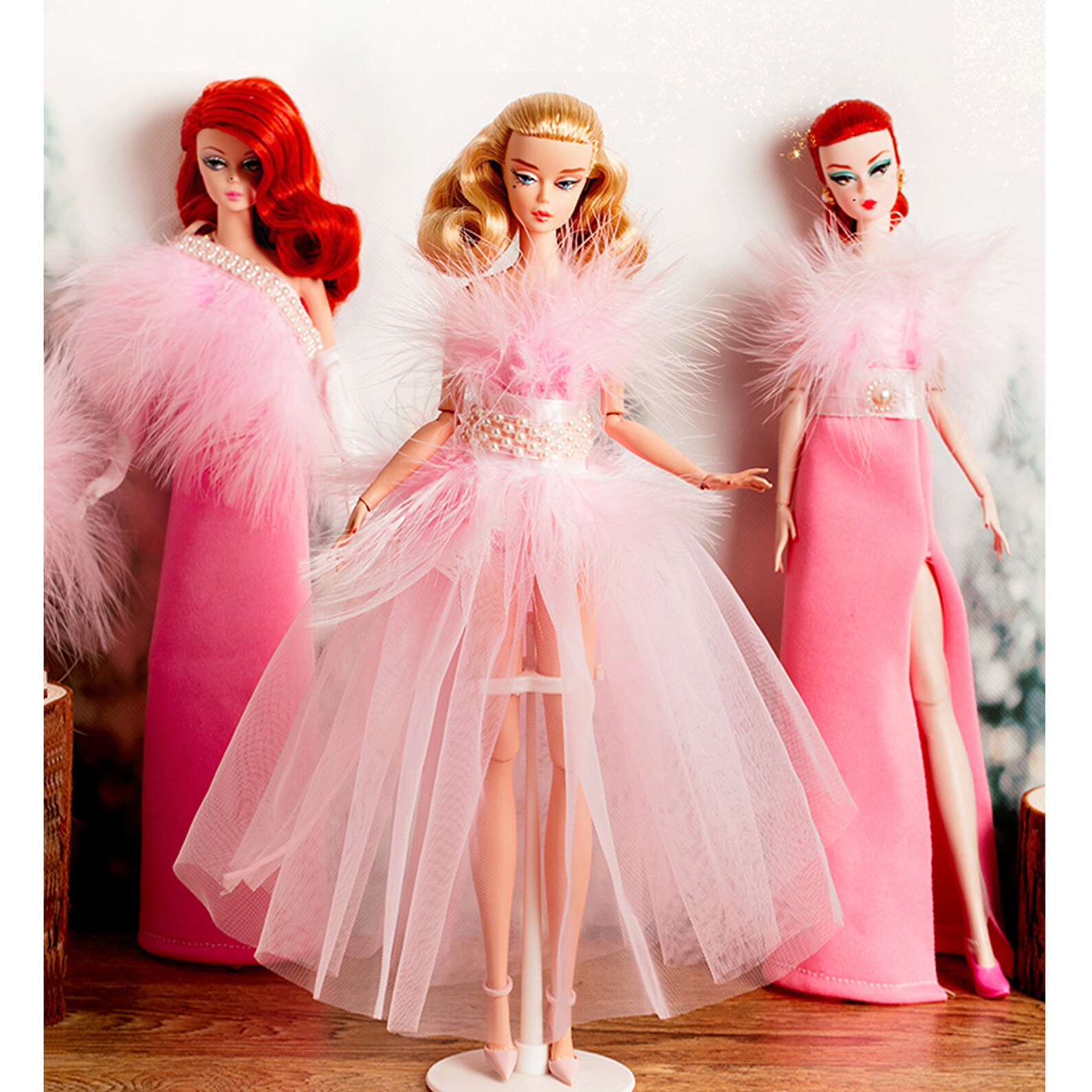 Barbie Pink Gorgeous Dress Slim Feather Dress Barbie | Etsy