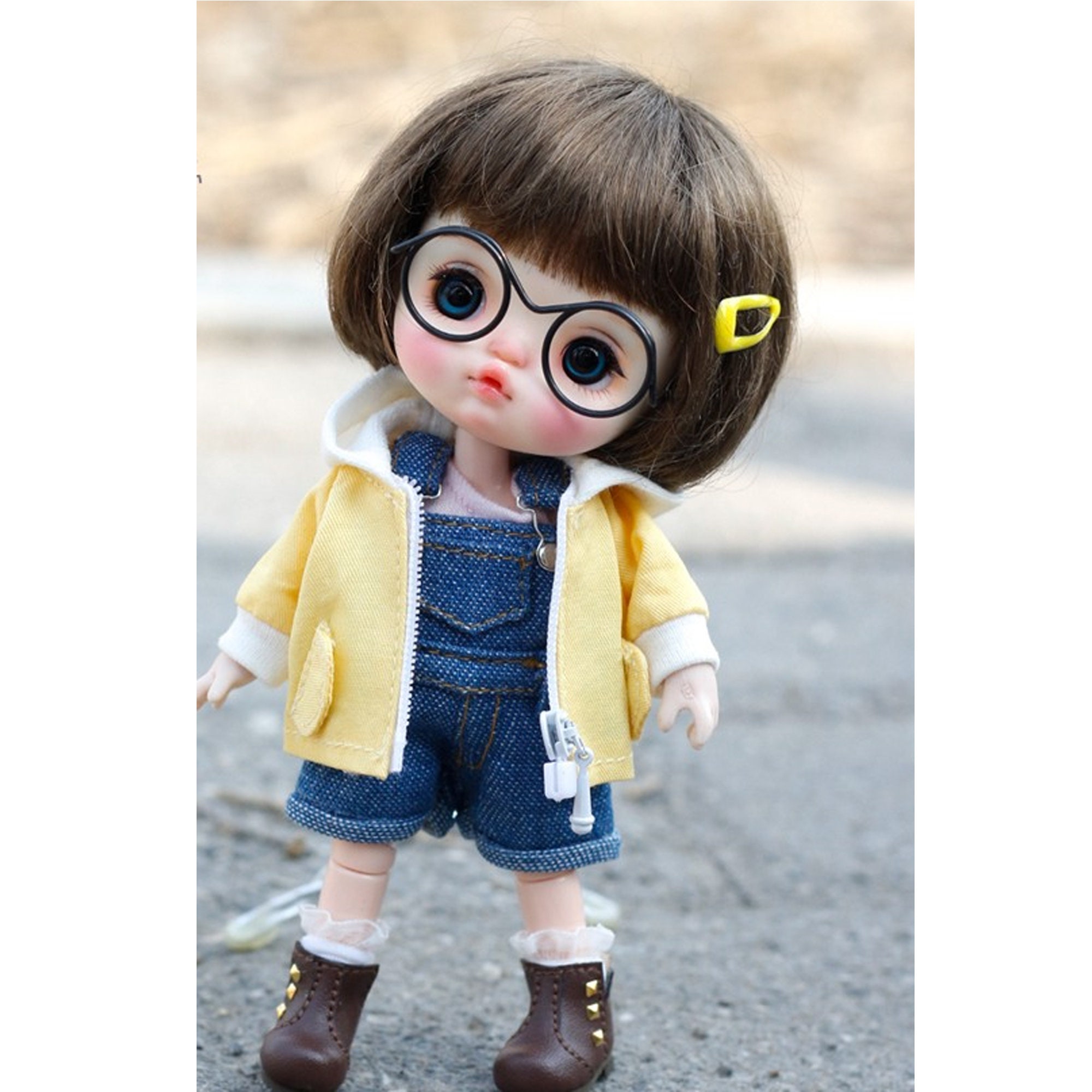 Doll Glasses OB11 Round Black Frame Glasses Molly Doll GSC Etsy