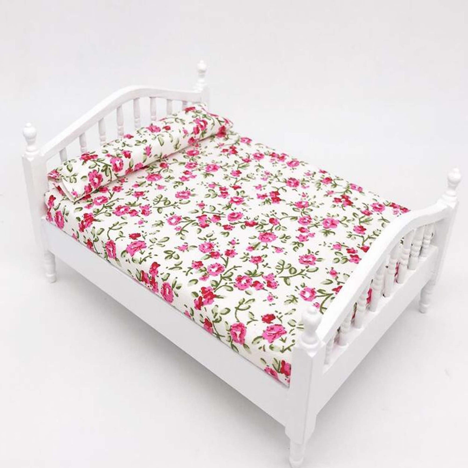 Mini Bed 1:12 Barbie Doll House Furniture Fresh Flower | Etsy