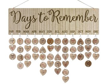 Calendrier Danniversaire De La Famille Planche Etsy France