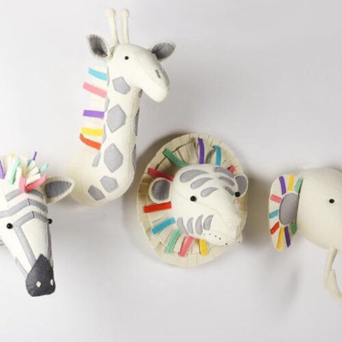 plush animal heads for nursery