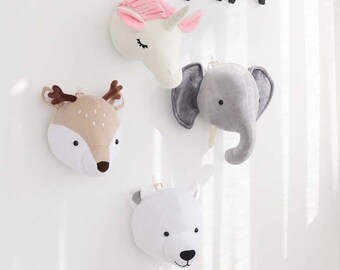 plush mounted animal heads