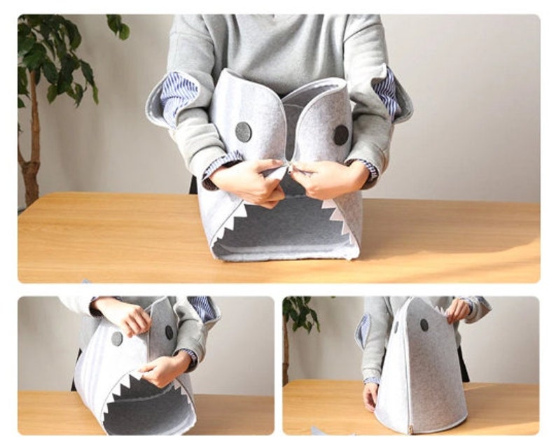 SALE Shark Attack Felt DIY Laundry Hamper Laundry Basket Etsy Australia