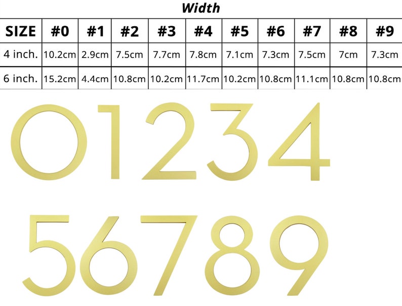 SALE Large Gold/brass Color House Numbers/ Flush or Floating Etsy