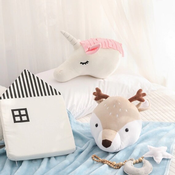 Little Plush Animal Wall Heads Nursery Baby Theme - Unicorn Head Wall Mount H M Little Plush Animal Wall Heads Nursery Baby Theme - Unicorn Head Wall Mount H M