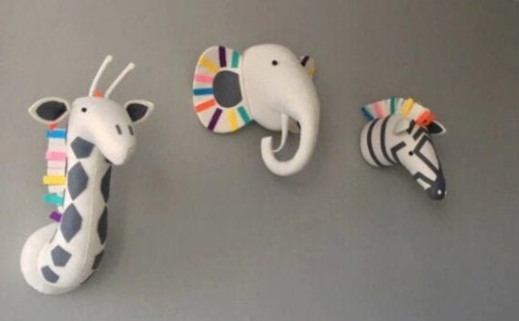 plush animal heads for nursery