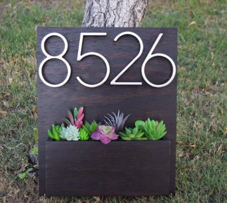 SALE SILVER Color House Numbers/ Large Chrome Floating Look/ Etsy