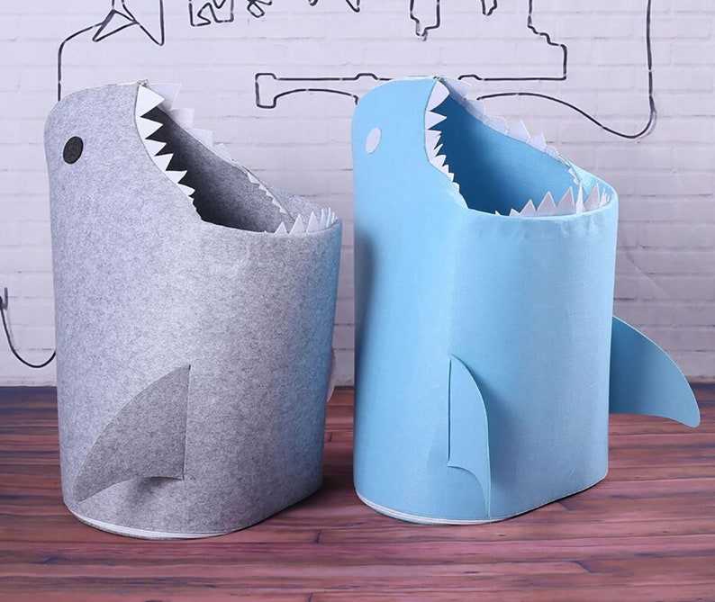 SALE Shark Attack Felt DIY Laundry Hamper Laundry Basket Etsy