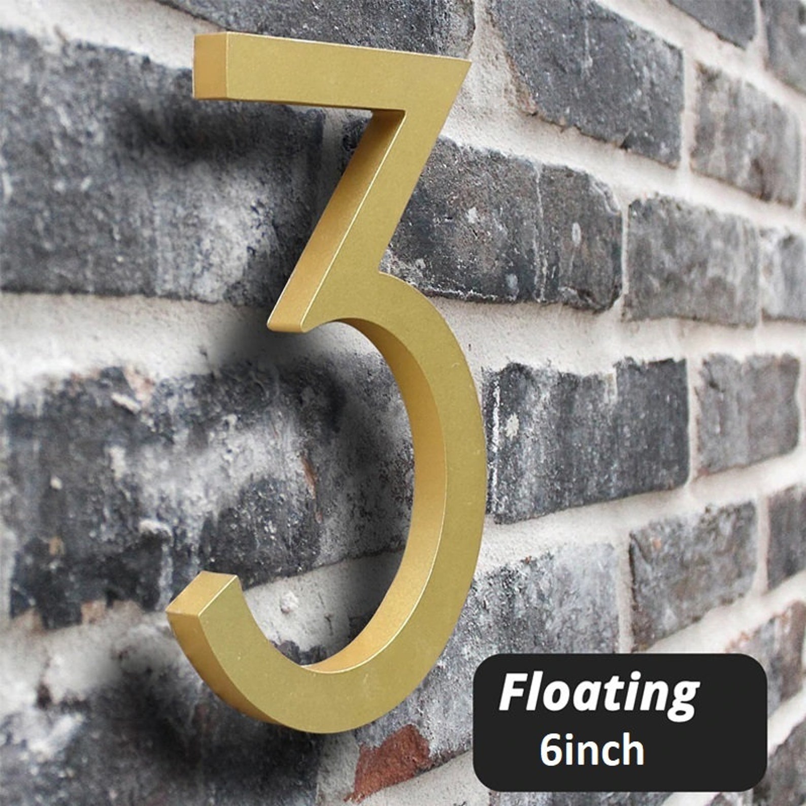 SALE Large Gold/brass Color House Numbers/ Flush or Floating Etsy