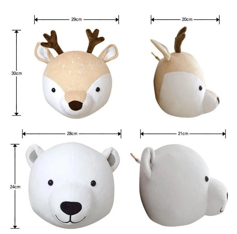 plush animal heads for nursery