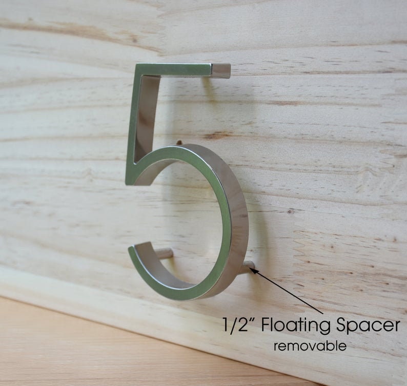 SALE SILVER Color House Numbers/ Large Chrome Floating Look/ Etsy