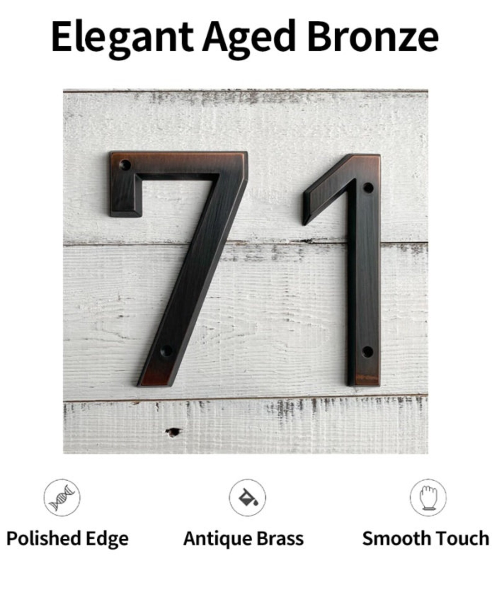 SALE Large BRONZE Color 6inch House Numbers/ Flush Look/ Anti Etsy