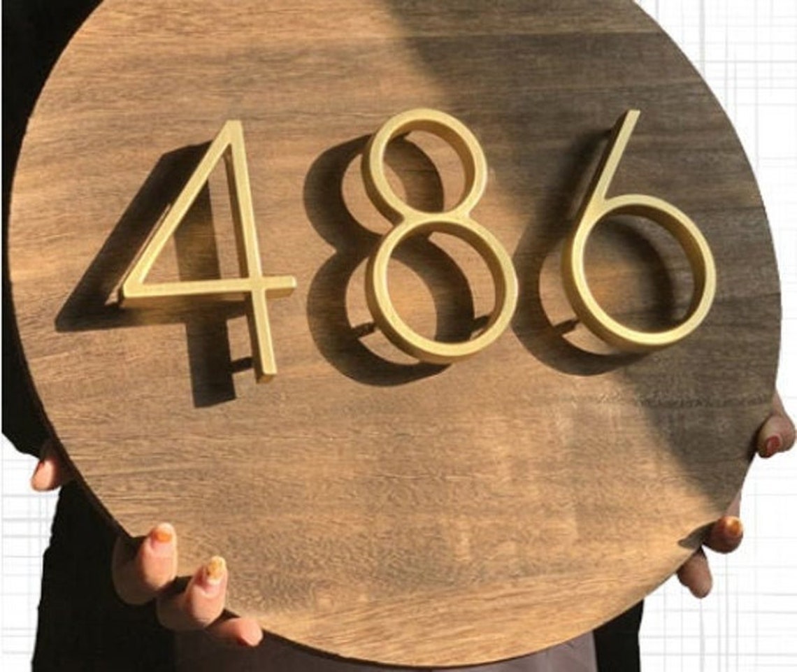 SALE GOLD/ BRASS Color House Numbers/ Floating Look/ Anti Etsy