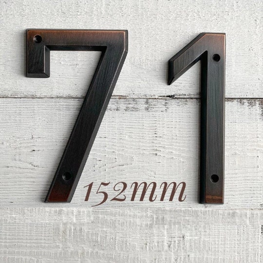 SALE Large BRONZE Color 6inch House Numbers/ Flush Look/ Anti Etsy