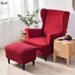 SALE! Solid Color Wingback Chair Slipcovers - Large Armchair Cover - 2 Piece Stretch Chair Cover for Home & Optional Matching Ottoman Cover 