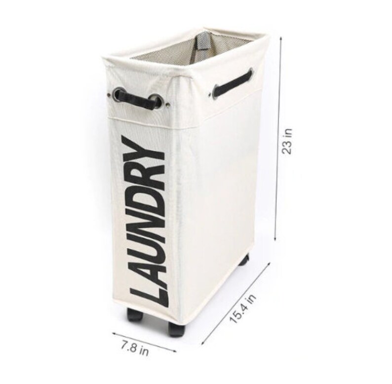 SALE Slim Laundry Basket on Wheels Washing and Laundry Bag Etsy Australia