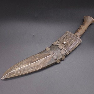 Antique Gurkha Khukri-Royal Kothimora Kukri Silver Sirupate- Nepal 19th c