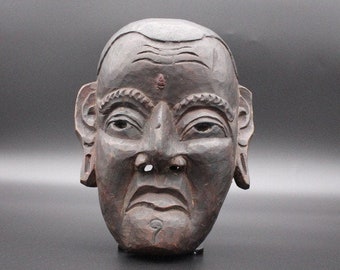 Antique Wooden Hand Carved Tibetan Tantric  Mask - Tibet  19th c