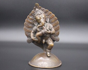 Antique Bronze  Dancing Baby Ganesh - Nepal  19th c