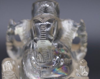 Antique Hand-Carved Himalayan Quartz Crystal Ganesh- Nepal 20th c