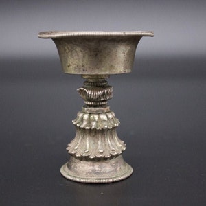 Antique Tibetan Silver Butter Lamp/Offering lamp -Tibet 19th c