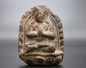 A Black Stone Stele Of Hindu Deity -Nepal, Circa 18th Century