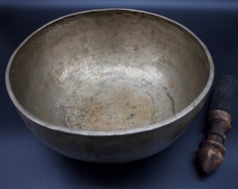 11” Antique Tibetan singing bowl Superior Quality Jambati Hand Beaten from Nepal- Rare Bowl for Meditation, Yoga, Reiki, chakra healing