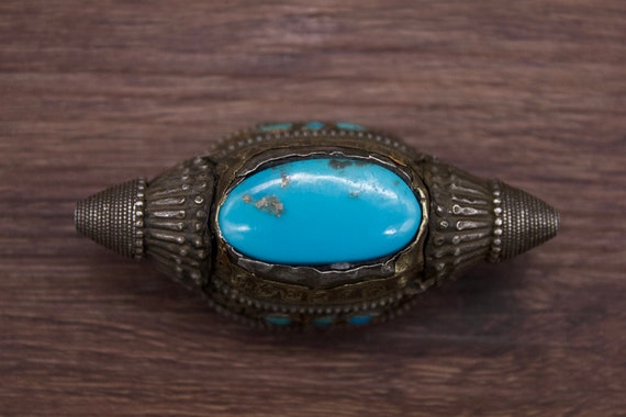 Tibetan turquoise & brass bead – One Glance~Jewelry Supply & Design