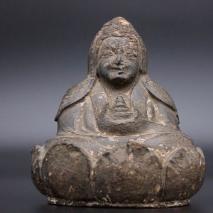 Antique Tibetan votive clay figure showing Dalai Lama -Tsa Tsa- Tibet 16th c