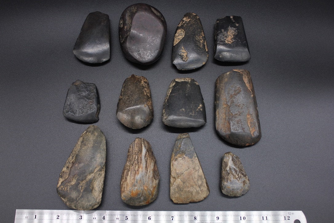 Ancient Archaic Artifact- Black Stone Axe- Celt- Neolithic Tool