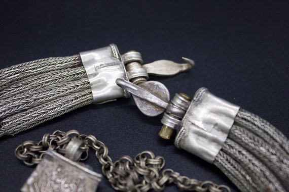 Antique Tibetan Silver Alloy Gyenzen- Women Belt … - image 5